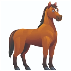 At the Farm Theme Horse Transparent Sticker